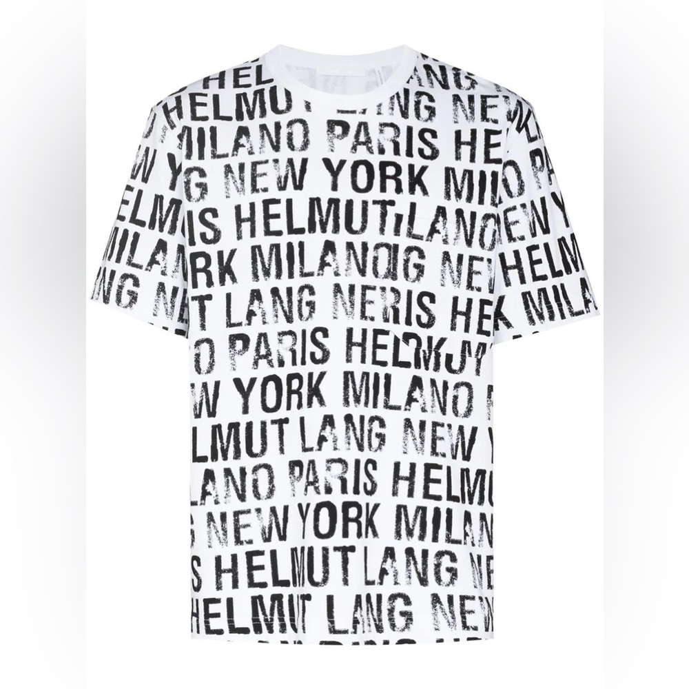 Helmut Lang all-over logo cotton T-shirt, S